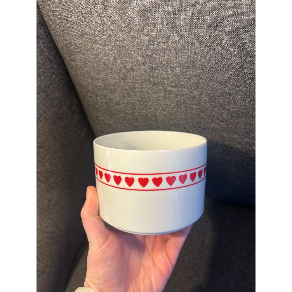 Vintage 1988 FTD Ceramic Heart Planter Bowl Especially For You 80s Red Hearts
